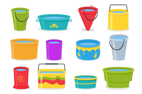 Cubos de plástico de colores . — Vector de stock