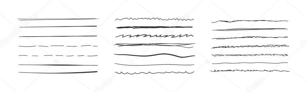 Wavy horizontal lines. 