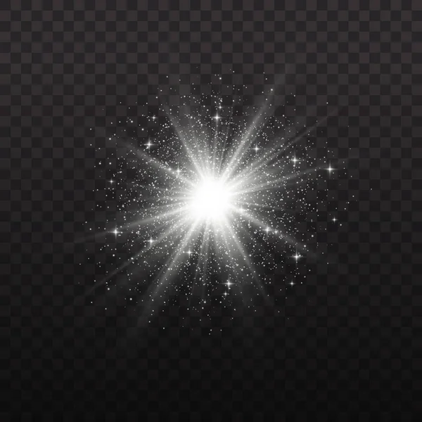 Étoiles blanches brillantes . — Image vectorielle