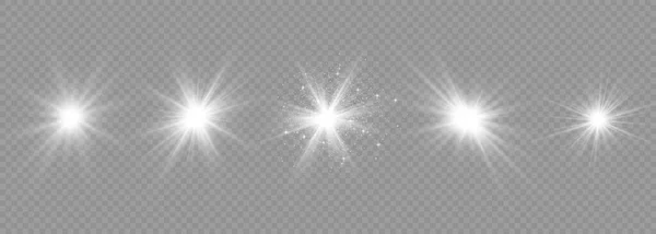 Étoiles blanches brillantes . — Image vectorielle