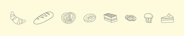 Süßigkeiten, Kekse, Bäckerei. — Stockvektor