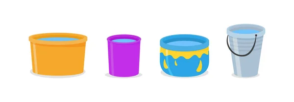 Cubos de plástico de colores . — Vector de stock