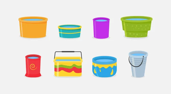 Cubos de plástico de colores . — Vector de stock