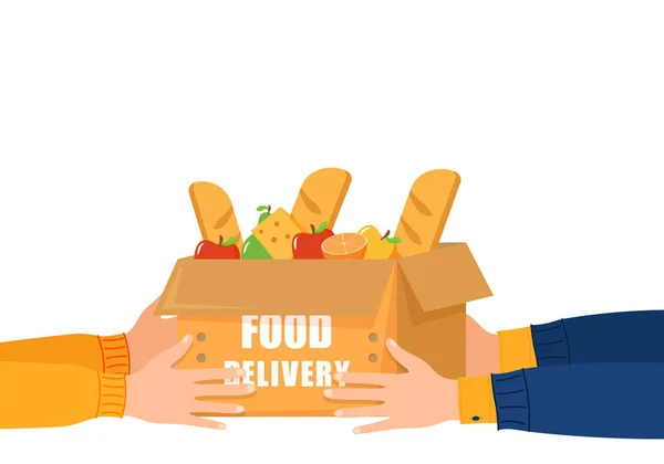 Online levering van voedsel. — Stockvector