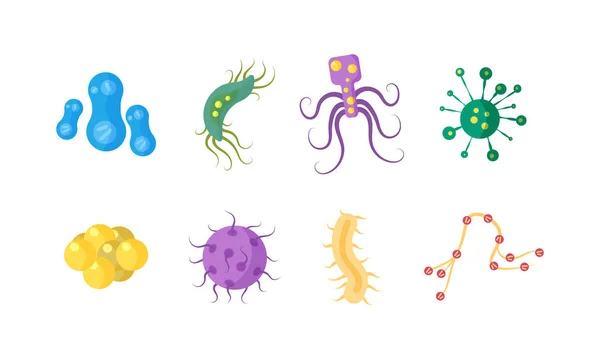 박테리아 와 세균 코로나 바이러스. — 스톡 벡터