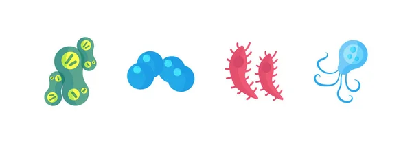 Bakterier och bakterier coronavirus. — Stock vektor