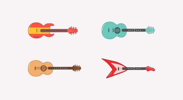 Set chitarra diversa . — Vettoriale Stock