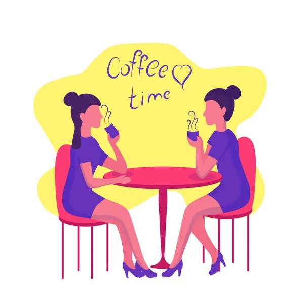 Copines boire du café . — Image vectorielle