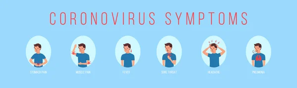 Coronavirus gejala manusia. - Stok Vektor