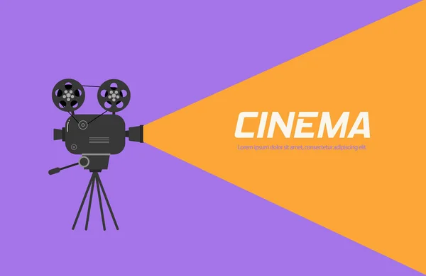 Trípode proyector de cine . — Vector de stock