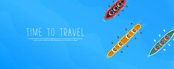 Viaje de verano, barco . — Vector de stock