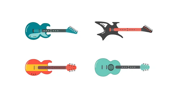 Definir guitarra diferente . — Vetor de Stock