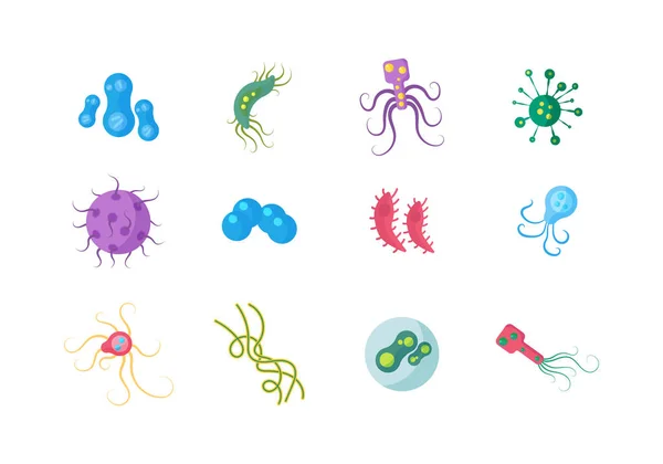 细菌和细菌Coronavirus. — 图库矢量图片