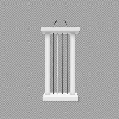 Beyaz podyum, mikrofonlar.