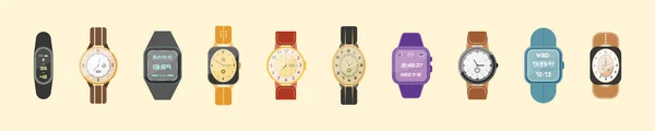 Ensemble d'horloges . — Image vectorielle