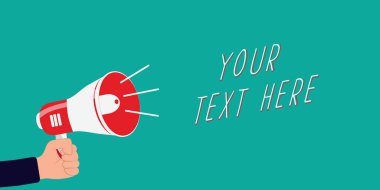 Retro megafon metni.