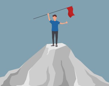 Bayrak taşıyan iş adamı.