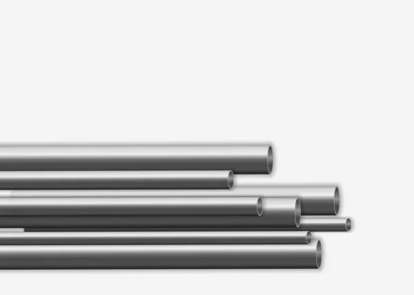 Acero, tubos de aluminio . — Vector de stock