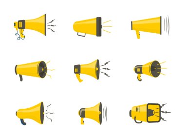 Renkli hoparlör, megafon.