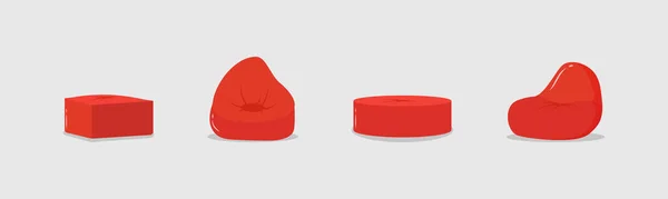 Pouf rouge, mobilier . — Image vectorielle