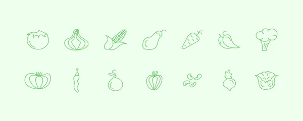 Set de verduras planas. — Vector de stock