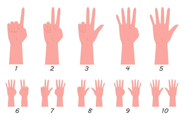 Ujj gesztusok kéz. — Stock Vector