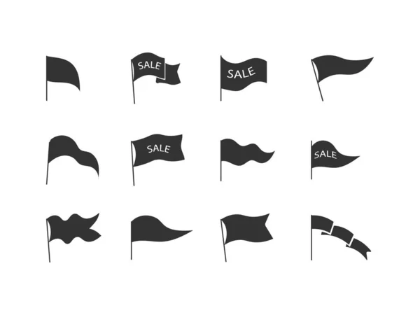 Set gray flags. — Stock Vector