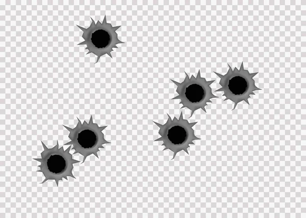 Realistic bullet holes. — Stock Vector