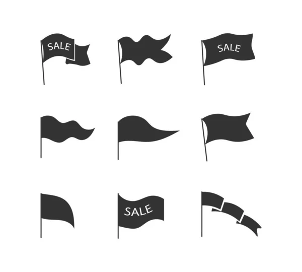 Set gray flags. — Stock Vector