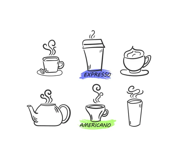 Set boissons chaudes . — Image vectorielle
