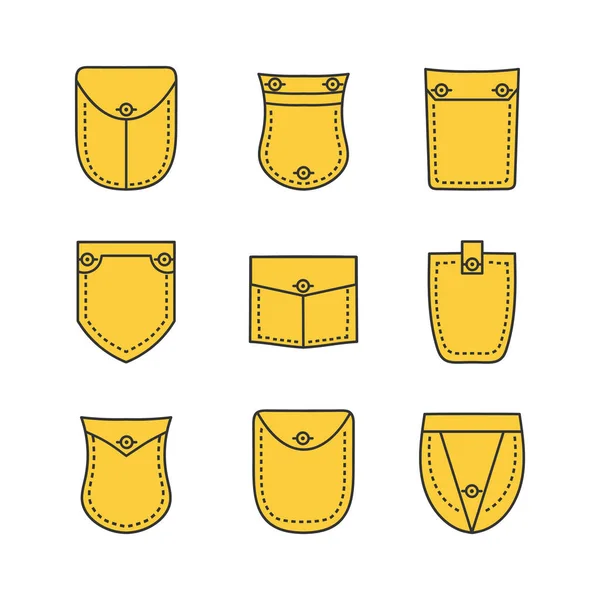 Set poches plaquées . — Image vectorielle