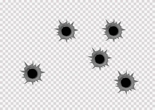 Realistic bullet holes. — Stock Vector