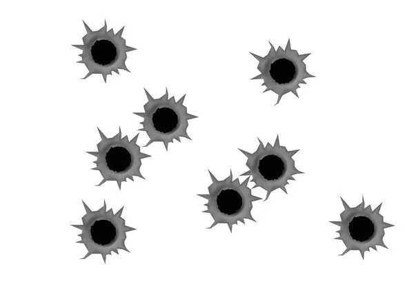 Realistic bullet holes. — Stock Vector