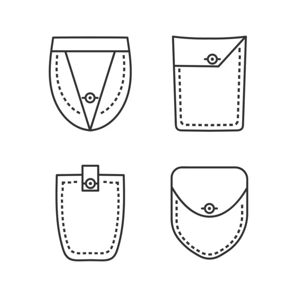 Set patch pockets. — Stock Vector