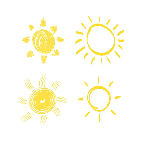 Встановити жовті сонця . — стоковий вектор