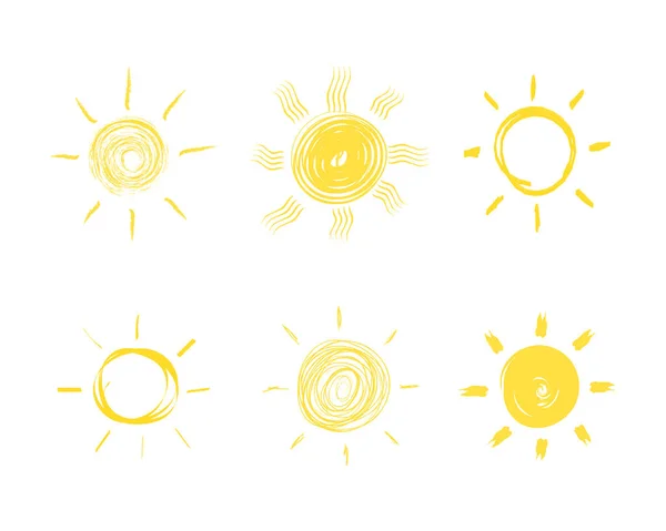 Set yellow suns. — Stock Vector