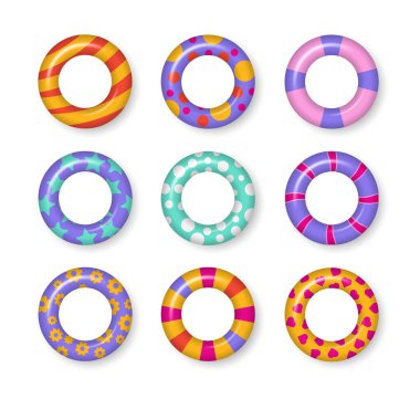 Lastik yüzme halkaları. 