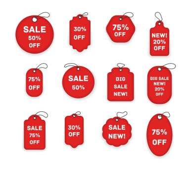 Fiyat etiketleri, afişler. 