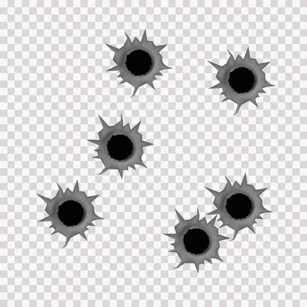 Realistic bullet holes. — Stock Vector