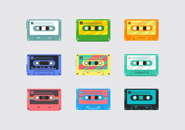 Cassetes de áudio de música . — Vetor de Stock
