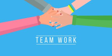 Takım çalışması, el ele tutuşmalar.