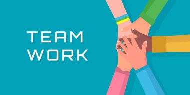 Takım çalışması, el ele tutuşmalar.