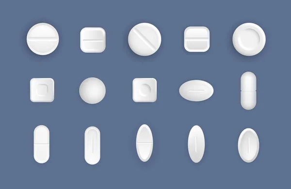 Set de pastillas médicas . — Archivo Imágenes Vectoriales