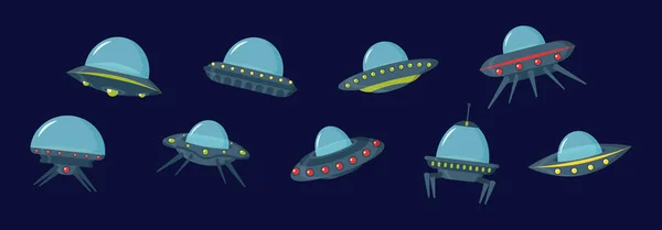 UFO, obce statki kosmiczne. — Wektor stockowy