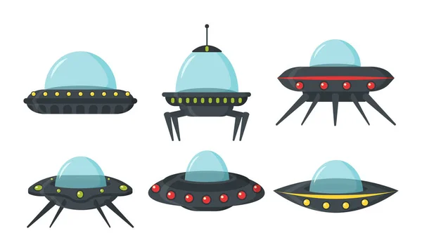 UFO, außerirdische Raumschiffe. — Stockvektor