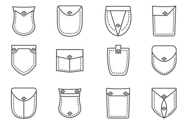 Set patch pockets. — Stock Vector