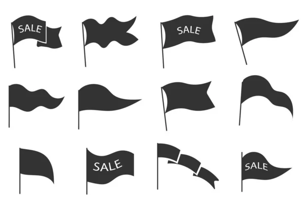 Set gray flags. — Stock Vector