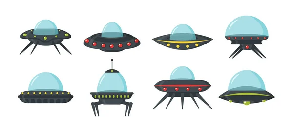 OVNI, naves espaciales alienígenas . — Vector de stock