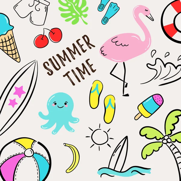 Hello summer, Doodles . — стоковый вектор