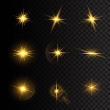 Sarı yıldız ışıkları.